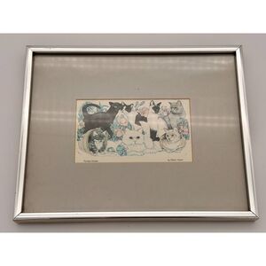 Eileen Hayes “Purrfect Garden” Framed Cat Print